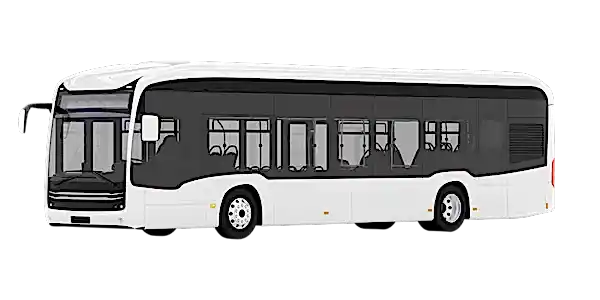 weißer elektrischer Stadtbus