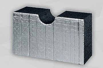 Schwarze PE-Schaumplatte stehend, mit silberner Aluminiumoberfläche